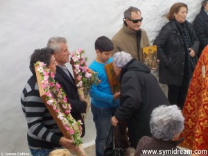 The festival at Αρχάγγελος Μιχαήλ Κοκκιμήδης, Symi 