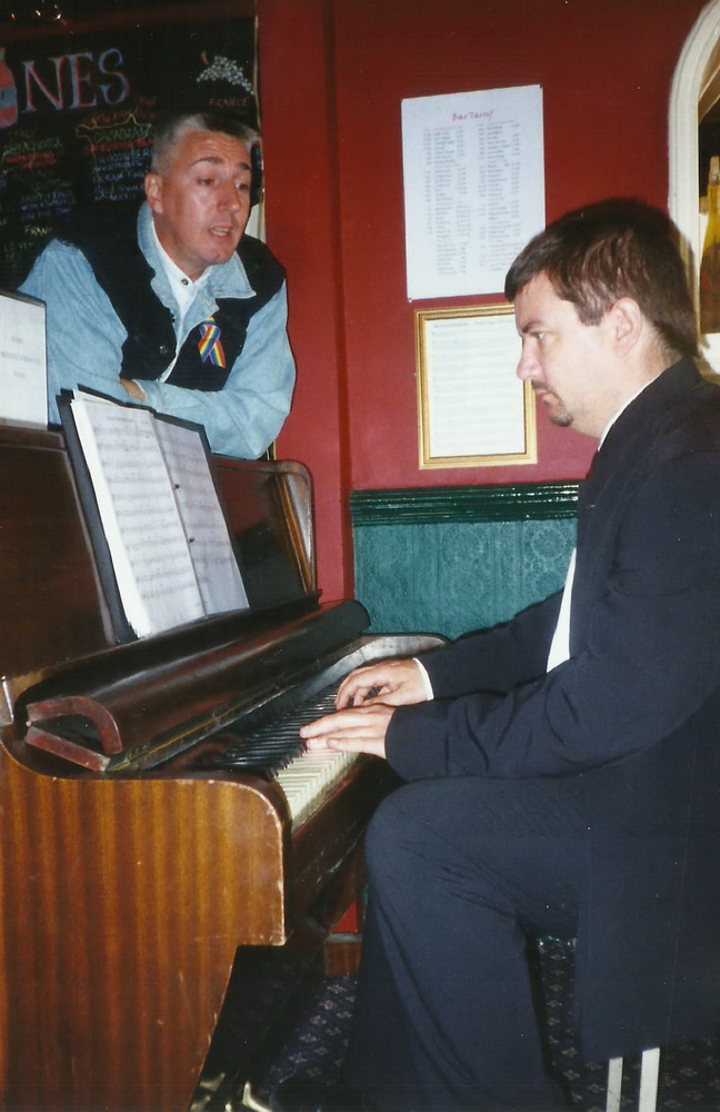 Kinny and I doing a thing for the BBC as the Sussex Arts Club (rehearsal)