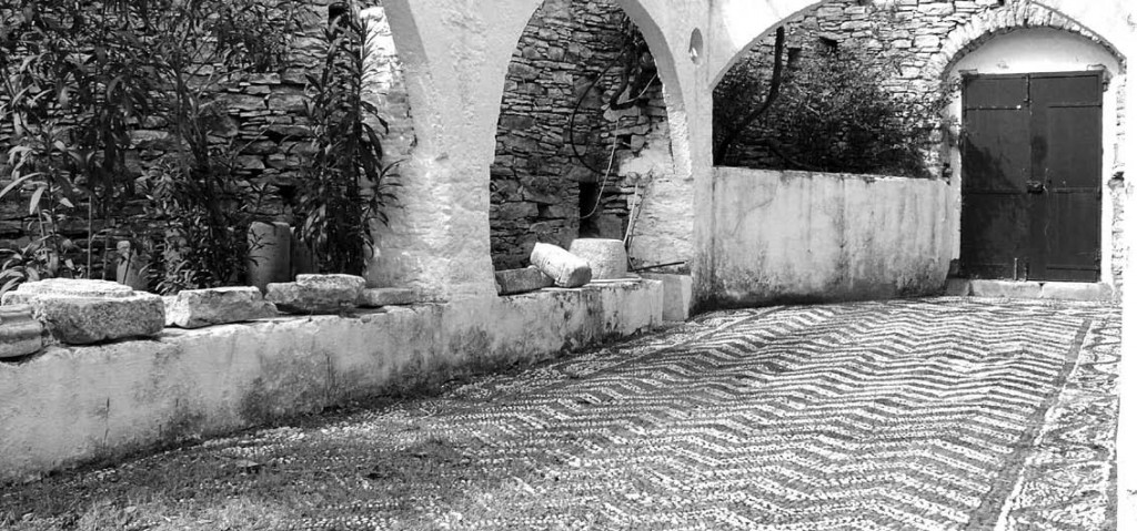 Traditional pebbled couryard in the upper village, now part of the museum.