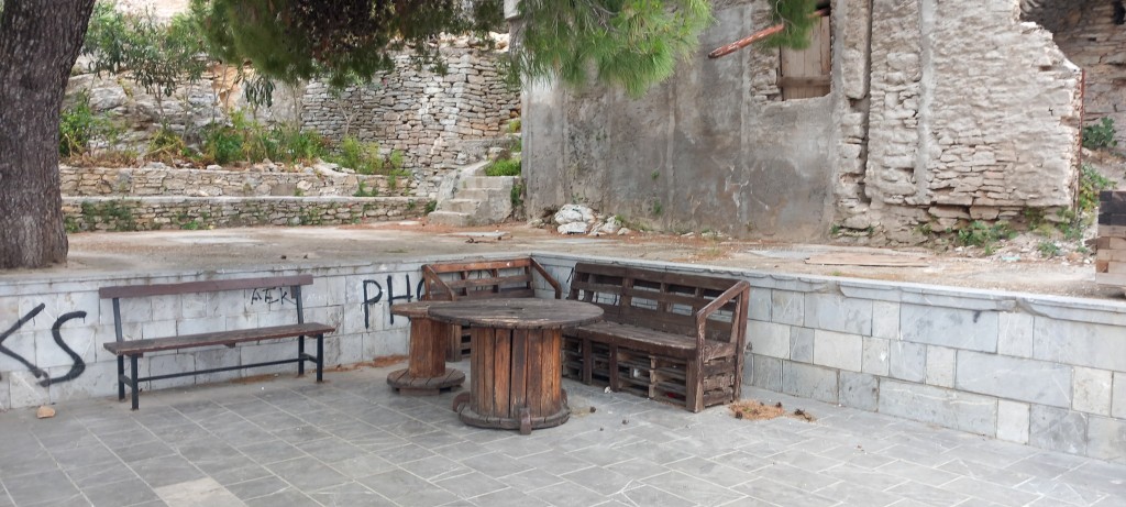 Homemade furniture for our little square - the cosy corner.